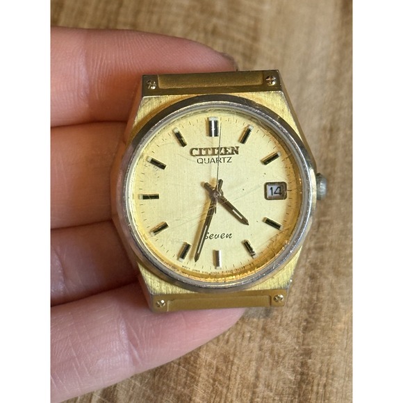 Citizen Other - Vintage Citizen Quartz Seven Gold Tone Watch Head Parts Repair